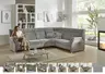 Ecksofa - 3-Sitzer mit Ecke rechts, Stoff, Grau