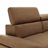 Ecksofa Felipa - 2,5-Sitzer mit Longchair rechts inkl. Kopfteil verstellbar, Leder, Cognac