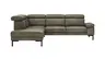 Ecksofa Hudson - Ecke links mit 2,5-Sitzer inkl. Kopfteil verstellbar, Leder, Braungrün