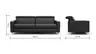 Sofa Paulina - 2,5-Sitzer, Kopfteil verstellbar, Leder, Schwarz