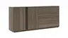 Sideboard Saratoga - mit Klapptüren, Buche massiv, silbergrau geölt
