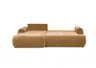 Ecksofa - Longchair links mit 2-Sitzer, Stoff, Goldfarben
