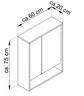 Spiegelschrank- B ca. 60 cm, Eiche Dekor, Spiegel