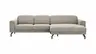 Ecksofa Rockport B - 2,5-Sitzer mit Longchair rechts inkl. Kopfteil/Sitztiefe verstellbar, Stoff, Khaki