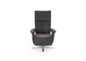 Sessel - Größe M, Relaxfunktion, Leder, Anthrazit