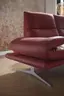 Sofa Lucero - 2,5-Sitzer inkl. Rückenlehne verstellbar, Leder, Weinrot