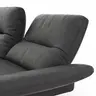 Ecksofa  Alexander -  Longchair links mit 3-Sitzer inkl. Kopfstütze/Armlehne verstellbar, Leder, Grau