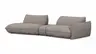 Trapezsofa Fluffy - 2-Sitzer mit Trapezelement und Abschlussteil inkl. Rückenlehne verstellbar, Stoff, Taupe