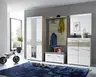 Garderobenschrank - B ca. 84 cm, Silbereiche Nachbildung, Weiß