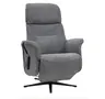 TV-Sessel MARLON - drehbar, Relaxfunktion, Kopfteilverstellung, Stoff, Graublau