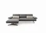 Ecksofa - Longchair links mit 2,5-Sitzer, Rückenlehne/Armlehne verstellbar, Stoff, Grau