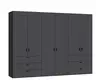 Drehtürenschrank JOIN IT- B ca. 303 cm, Schwarz, Anthrazit