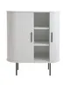 Highboard - B ca. 100 cm, Eiche Furnier, Weiß