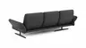 Ecksofa  Alexander -  Longchair links mit 3-Sitzer inkl. Kopfstütze/Armlehne verstellbar, Leder, Grau