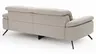 Sofa Rafaela 2.0 - 3-Sitzer inkl. 1x Relaxfunktion und Kopfteile verstellbar, Stoff, Champagner