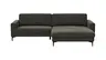 Ecksofa Oviedo - 1,5-Sitzer mit Longchair rechts inkl. Relaxfunktion (motorisch), Stoff, Braungrün
