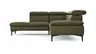 Ecksofa Felipa - Ecke links mit 2,5-Sitzer inkl. Kopfteil verstellbar, Leder, Olive