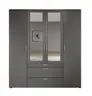 Drehtürenschrank- B ca. 180 cm, Graphit, Spiegel
