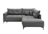 Ecksofa - 2-Sitzer mit Longchair rechts, Stoff, Anthrazit