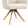 Armlehnstuhl Evania - Dreh und Relax-Funktion, niedriger Rücken, Stoff, Creme