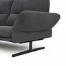 Ecksofa  Alexander - Longchair links mit 3-Sitzer inkl. Kopfstütze/Armlehne verstellbar, Stoff, Dunkelgrau