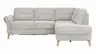 Ecksofa Almyra - 2,5-Sitzer mit Ottomane rechts, inkl. Schlaffunktion und Bettkasten, Stoff, Silbergrau
