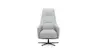 Relaxsessel Rufus - inkl. Relaxfunktion, Leder, Hellgrau