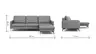 Ecksofa Enna - 3-Sitzer mit Longchair rechts, Armlehne A, Leder, Schwarz