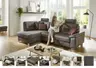 Ecksofa - Longchair links und 2,5-Sitzer, Stoff, Anthrazit