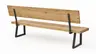 Holzbank Clifton - mit Rückenlehne, Breite ca. 220cm, Wildeiche massiv, natur