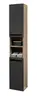 Hochschrank- B ca. 34 cm, Vintage Holz, Schwarz, Matt, Tiefzieh