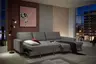 Ecksofa - 3-Sitzer mit Longchair rechts, Schlaffunktion, Stoff, Grau