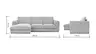 Ecksofa Stormy - Longchair links mit 2,5-Sitzer, Stoff, Creme