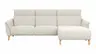 Ecksofa Nevin - 2-Sitzer mit Longchair rechts, inkl. Kopfpolsterverstellung, Stoff, Weiß