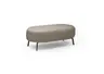 Hocker CARLLOTA - LB. ca. 125x73 cm, Stoff, Silbergrau