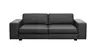 Sofa Aprino 1 - 3,5-Sitzer XXL, Dickleder, Schwarz, Armlehne Block breit