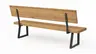 Holzbank Clifton - mit Rückenlehne, Breite ca. 200cm, Zerreiche massiv, natur