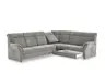 Ecksofa - 3-Sitzer mit Ecke rechts, Schlaffunktion mit Bettkasten, Stoff, Grau