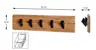 Wandgarderobe - B ca. 60 cm, Akazie, Schwarz