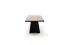 Esstisch 3100 - LB ca. 220x100 cm, Nussbaum Massiv, Stahlwange geneigt, Schwarz