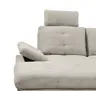 Wohnlandschaft - Ecke links, 2-Sitzer, Longchair rechts inkl. Schlaffunktion mit Bettkasten, Stoff, Hellgrau