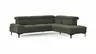 Ecksofa Felipa - 2,5-Sitzer mit Ecke rechts inkl. Kopfteil verstellbar, Stoff, Dunkelgrün