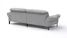 Ecksofa David - 1,5-Sitzer mit Longchair rechts inkl. Kopfstütze/Armlehne verstellbar, Stoff, Hellgrau
