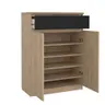 Schuhschrank - B ca. 81 cm, Jackson Hickory Nachbildung, Schwarz