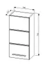 Hängeschrank- B ca. 34 cm, Anthrazit, Weiß, Hochglanz