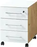 Rollcontainer GWEN - Eiche Nachbildung, Weiß