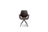 Armlehnstuhl Penthouse comfy - Drehbar, Kunstleder Dunkelbraun, Stoff, Pistazie