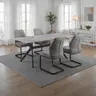 Esstisch Paccino I T - LB ca. 180x90 cm, Marmoroptik grau, Schwarz