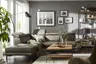 Ecksofa Hudson - Ecke links mit 2,5-Sitzer inkl. Kopfteil/Armlehne verstellbar und Sitzvorzug/Relaxfunktion (motorisch), Leder, Braungrün