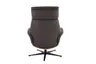 TV-Sessel MOANI mit Hocker - drehbar, Kopfteilverstellung, Leder, Dunkelbraun